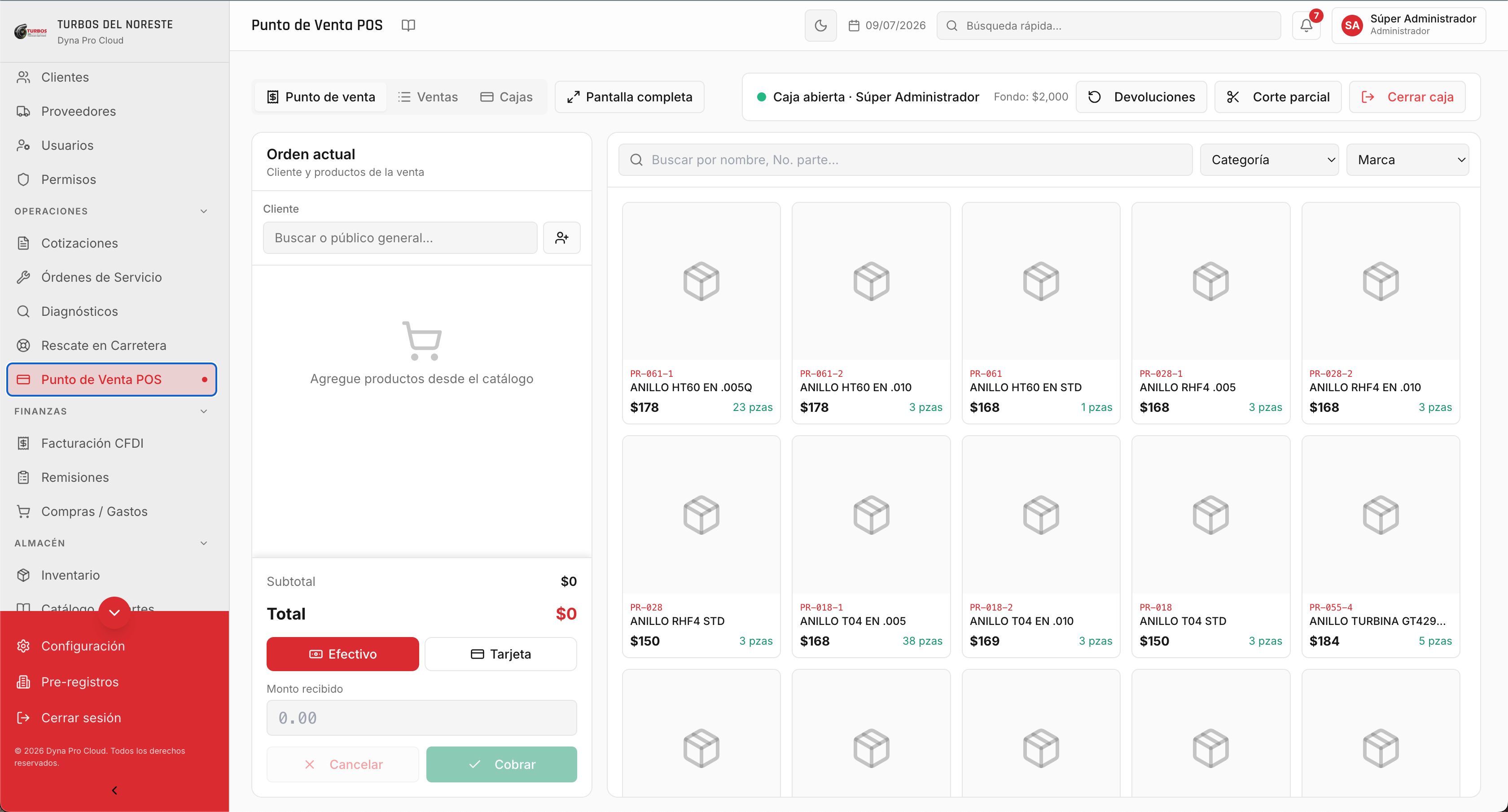 Módulo de Punto de Venta POS de la plataforma